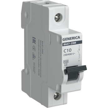 Автоматический выключатель IEK ВА47-29М 1P 10А 4,5кА C GENERICA