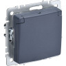 Розетка IEK BRITE с заземлением с защитными шторками и крышкой 16А IP44 РСбш10-3-44-БрМ маренго BR-R16-16-44-K35